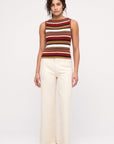 Zulu and Zephyr - Women's Textured Knit Tank - Earth Stripe