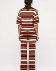Zulu and Zephyr - Textured Knit Women's Pant - Earth Stripe