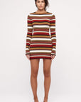 Zulu and Zephyr - Textured Knit Women's Mini Dress - Earth Stripe