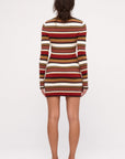 Zulu and Zephyr - Textured Knit Women's Mini Dress - Earth Stripe