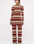 Zulu and Zephyr - Textured Knit Women's Mini Dress - Earth Stripe