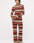 Zulu and Zephyr - Textured Knit Women's Pant - Earth Stripe