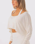 RYDERWEAR Slouchy Off Shoulder Top - Vanilla
